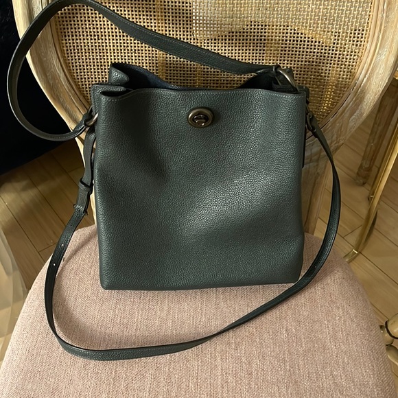 Coach Dark Green Leather Shoulder Bag - Picture 1 of 6